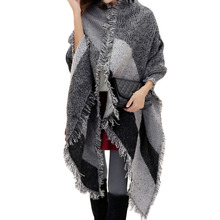 New fashion tartan plaid cashmere scarf for women blanket scarf with tassel winter warm shawl wraps hot sale