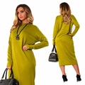 Women Dress 2016 new winter European American fashion big yards dress long sleeved dresses plus size