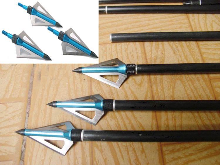 3pcs lot Hunting Crossbow Arrow Broadhead 100 Grain with 3 Fixed Blades used As Archery Bow