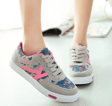 2015 Brand Shoes Women Sneakers Sport Shoes For Women Footwear Chaussure Femme Floral Printed Casual Summer