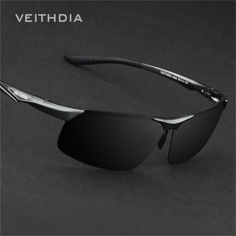 VEITHDIA 6502 Aluminum Magnesium Alloy Men Sunglasses Polarized Lens Driver Mirror Glasses Male Outdoor Sports Goggle
