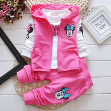 Newest 2015 Spring Baby Girls Boys Fashion Suits kids Clothes Sets children Vest+T Shirt+Pants 3 Pcs Outfit Children Bebes Suits