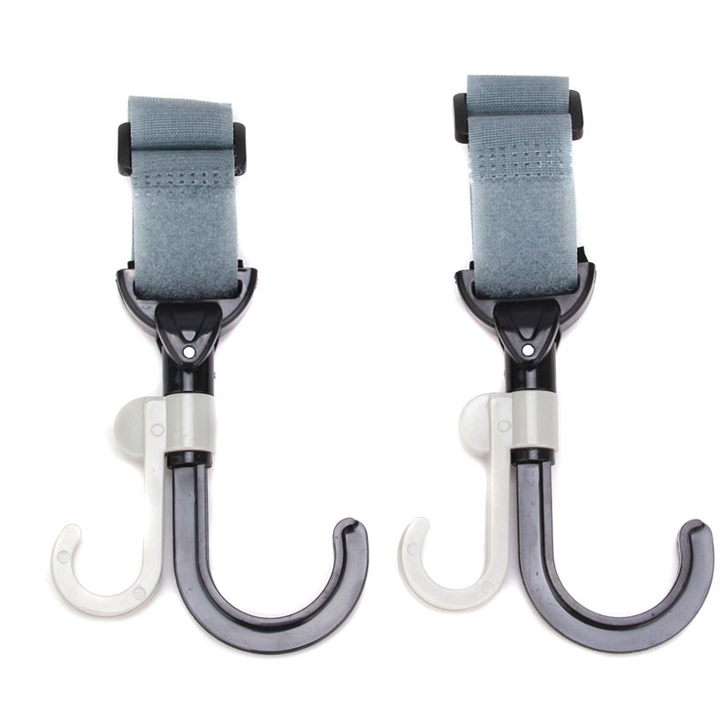 2Pcs Infant Baby Stroller Hook Holder Pram Double Rotate Hook Pushchair Hanger