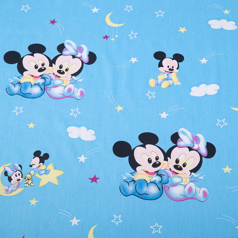 1 meter Love mouse cartoon printed 100% cotton fabric for sewing,baby cotton fabric for bedding,sale by meter,Width 160 cm