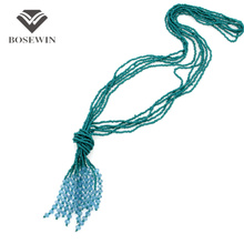 Female Charm Jewelry Fashion Handmade Acrylic Beads Tassels Long Necklaces Women Dress Gifts Wholesale CE2279