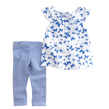 Summer 2015 clothes suits Baby Girls Small broken flower with short sleeves pants pants Cute Kids