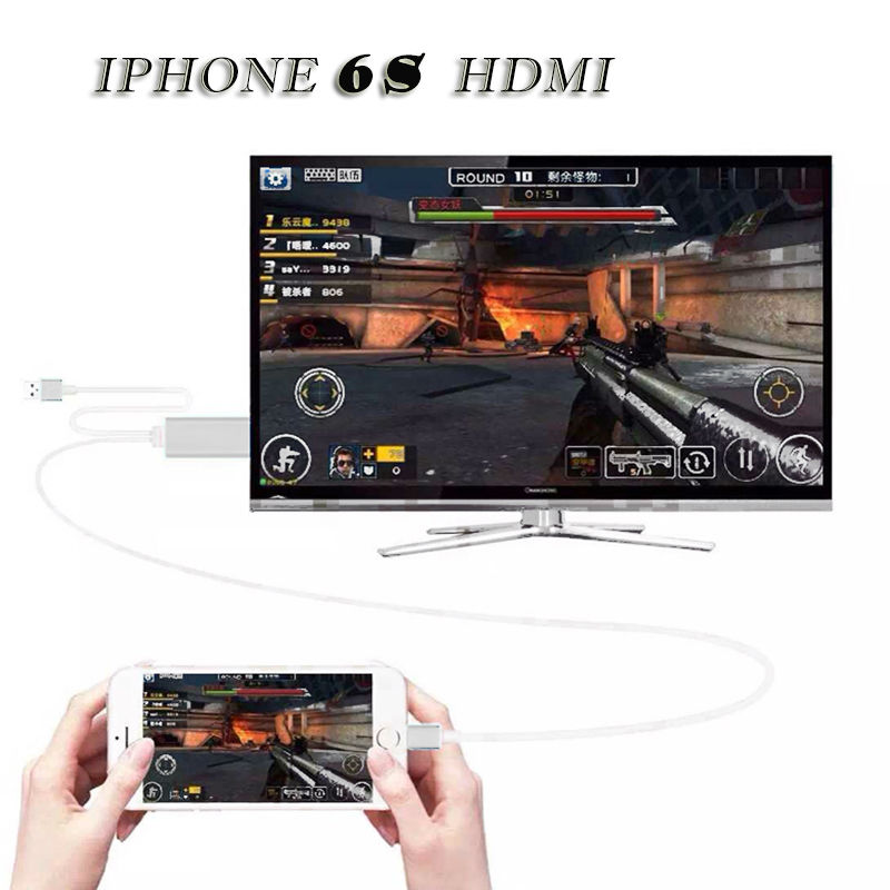 AV digital hdtv adapter for iphone 6s 6 SE 5S hdmi CABLE MHL mobile phone to TV video audio for Celluar-Wifi ipad converter BOX
