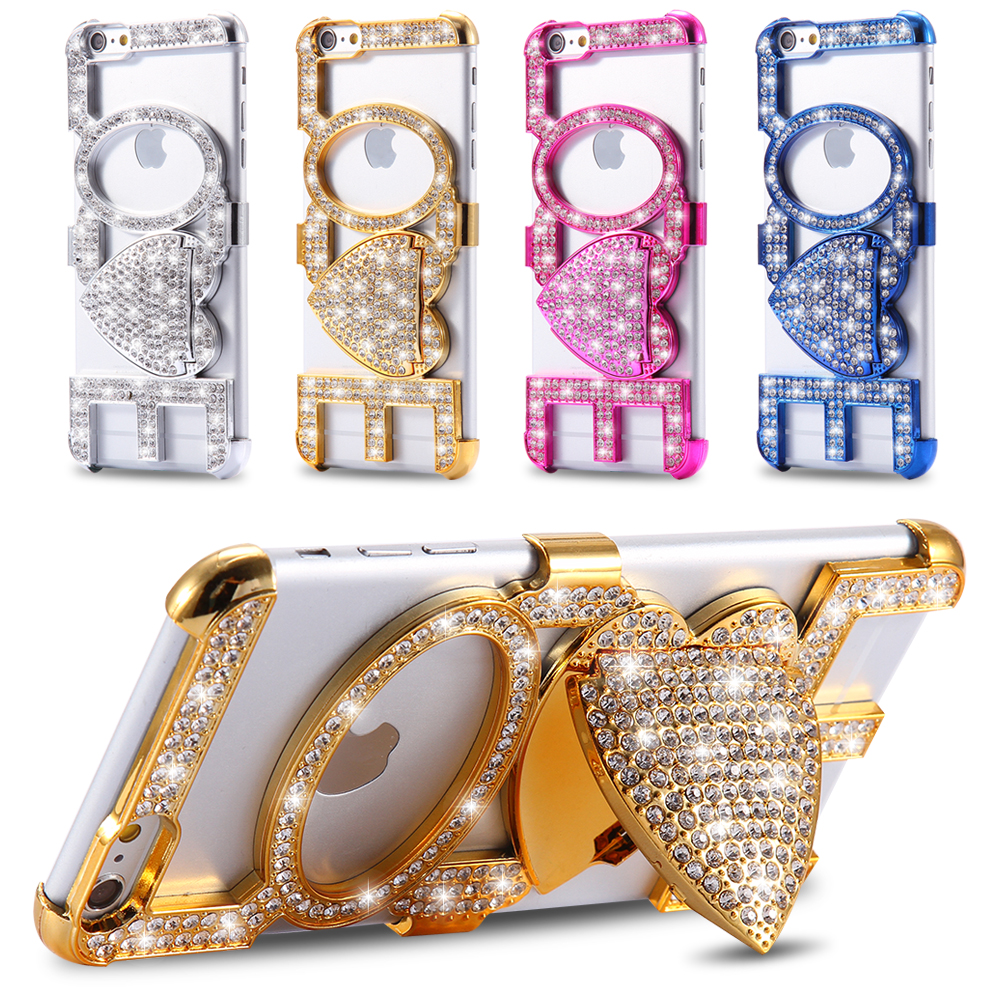 Fashion Bling Diamond Love Case For Apple Iphone 6 6S 4.7 ...