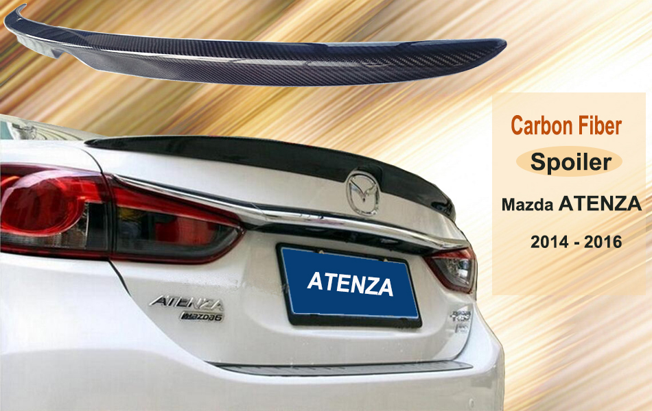 Real Carbon Fiber V Style Rear Wing Spoiler, Trunk Boot Spoilers For