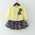 Fashion Baby Girl Clothes Dress Autumn 2016 Infant Dress Cotton Floral Print Full Sleeve Toddler Dress