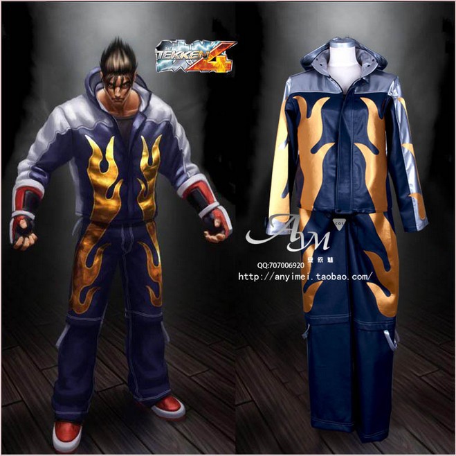 New Arrival Custom Made Tekken 4 Jin Kazama Cosplay Costume Leather Animie ...