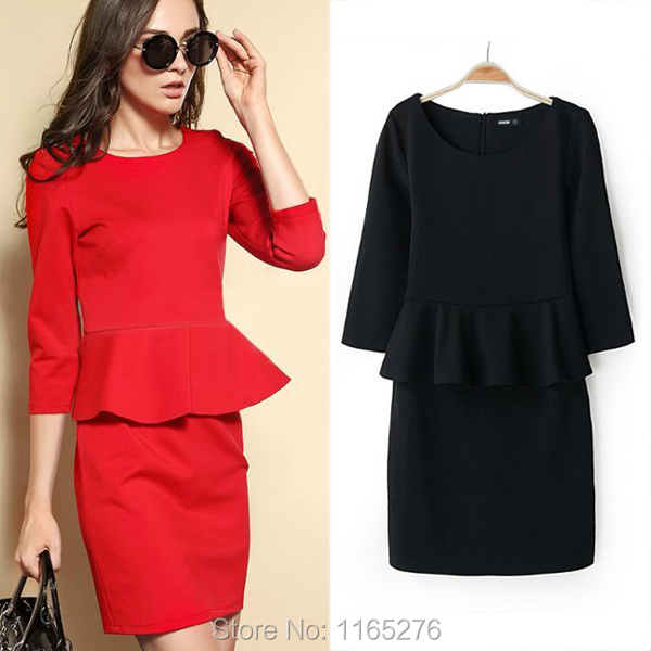 Полный рукава черный и красный цвет с оборками рубашка короткая sheat юбка женщины в комплект дизайн