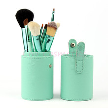 Drop shipping Professional Makeup Brush Set 12 pcs Kit Leather Cup Holder Case kit