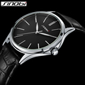 Ultra Thin Simple Fashion Casual Watch Japan Quartz Men Business Gentleman trend leather Strap Wristwatch Classic