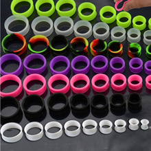 126pcs/lot body piercing Ultra soft silicone flexible double flat flared tunnel plug with different colorsilicone ear tunnel