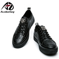 AD AcolorDay 2017 Fashion Designer Men Shoes Luxury Brand Solid Spring Autumn Shoes for Men Black