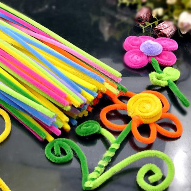 100 Pcs Plush Sticks Children\'s Educational DIY Ma...