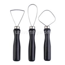 3 Pcs Wood Pottery Clay Sculpture Big Loop Tool with Steel Flat Wire  CA1T