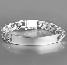 Wholesale Silver-Plated Fashion Bracelet/Bangle Jewelry Trendy Men 10mm Bracelets Best Gift Free shipping Pulseras Men Jewelry