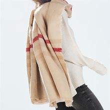 za 2015 Cashmere Blanket Scarf Winter Tartan Plaid Pashmina Beige Women Scraves Shawls Cozy Wrap Winter Scarf for women