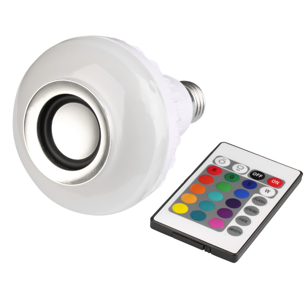 2016 NEW Smart Remote Control Bluetooth LED Bulb Music Speaker RGB with Night Light Lamp