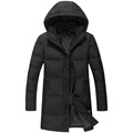 2016 Winter Men Korean Coat Slim Long down jacket white duck down with hooded thicker Coat