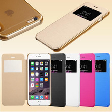 Flip Leather S View Window Clear Back Case Cover for Apple iPhone 6 4.7” for iPhone 6 Plus 5.5” Phone Bags Full Body Skin