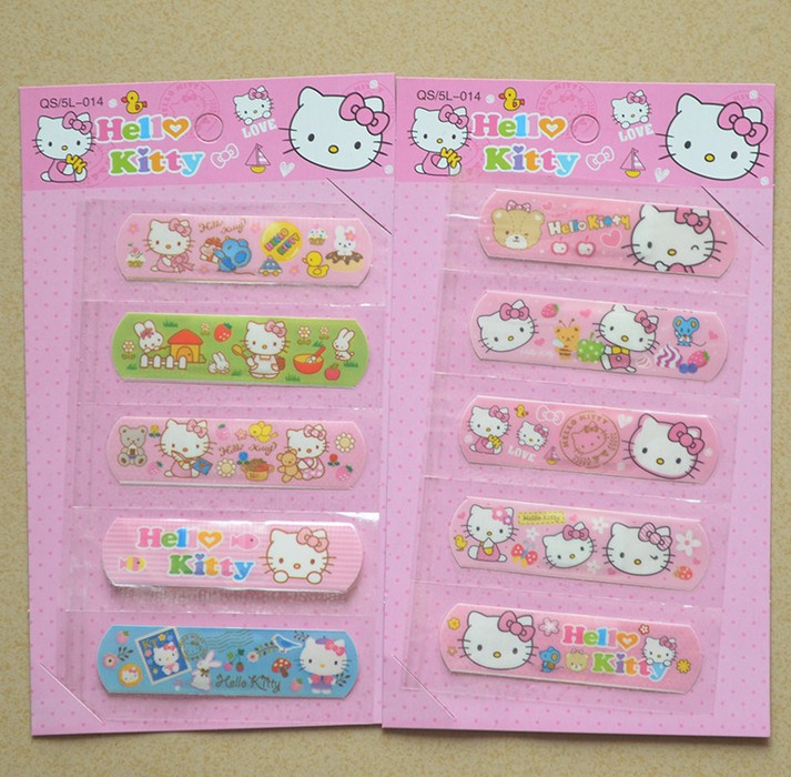 5pcs set Cute Hello KT Waterproof Band aid bandage sticker baby Kids care first band aid