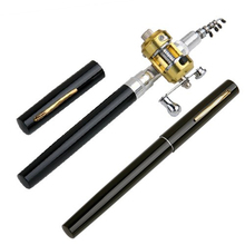 It’s hot!Black Mini Pocket Aluminum Alloy Pen Fishing Rod Pole / Reel