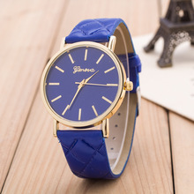 Lowest price new Hot Luxury gold Geneva Women watch Geneva PU Leather Casual Quartz dress Watches