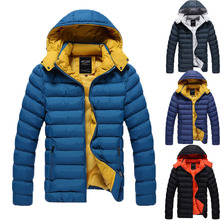 2014 Men Winter Down Coats Men’s Cotton Outerwear Large Size M-3XL Super Warm Hooded Design Man Outdoor Thick Jacket