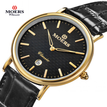 2015 Brand Moers CB 6008 watches men Casual fashion Genuine Leather wristwatch Waterproof luxury gold Business