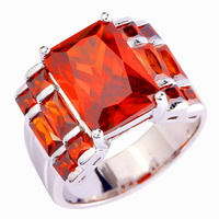 Unisex Rings Ornate Handsome Style Red Garnet 925 Silver Fashion Gift Size 7 8 9 10 Art Deco Jewelry Free Shipping Wholesale