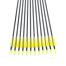 12PCS lot 31inch Archery Hunter Nocks Fletched Arrows Fiberglass Arrow Steel Point 30 80lbs For Recurve