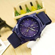 2015 New Famous Brand Men Quartz Watch Army Soldier Military Canvas Strap Fabric Analog Wrist Watches