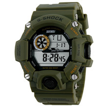 Hombres digitales de vestir reloj impermeable exterior hombres LED Digital reloj cronógrafo deporte reloj de buceo de natación