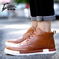 2016 Brand Autumn Winter Men Boots High Top PU Leather Martin Boots Men Lace Up Ankle
