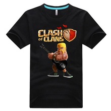 100/110/120/130/140/150cm Supercell COC Clash of Clans Barbarian&Guitar t-shirt Summer casual tee shirts cute anime tshirt DC830