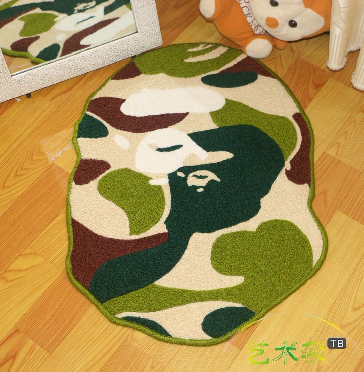 Living room bape rug camo ape fluffy carpet bedroom area rug mat 