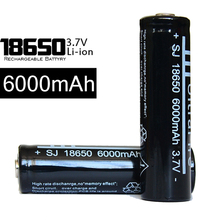4Pcs/lot 2015New Black 18650 6000mAh Rechargeable 3.7v Li-ion Battery FreeShipping