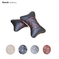 Karcle 1 Pair Car Neck Pillows PU Leather Car Covers Protect Neck Headrest Warm Auto Seat