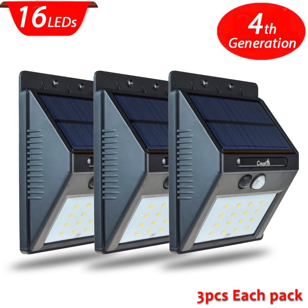 3PCS High Quality 16 Led Solar Powered Light Outdoor Waterproof Solar Lamp with Motion Sensor Street Wall Emergency Lamp 3PCS High Quality 16 Led Solar Powered Light Outdoor Waterproof Solar Lamp with Motion Sensor Street Wall Emergency Lamp