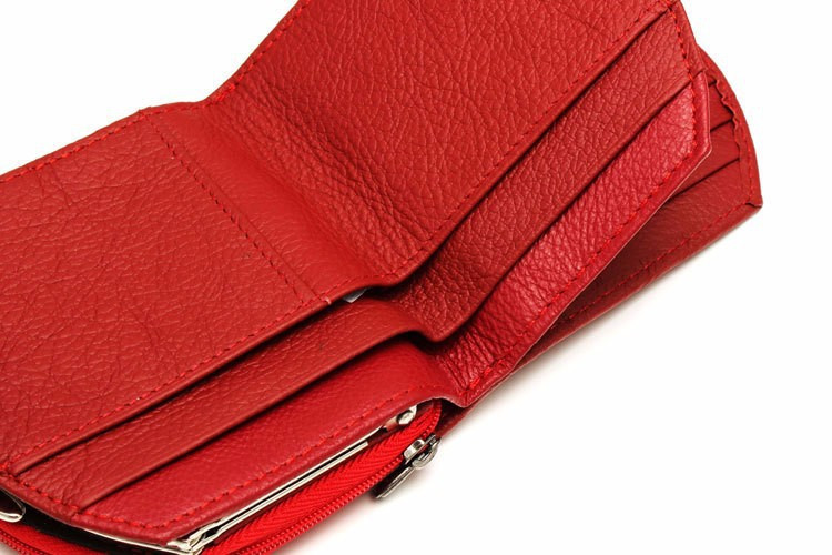 2015 Genuine Cowhide Leather wallet Brand Women Wallet Short Design Lady Purse Mini Clutch Wallet Leather cartera High Quality (12)
