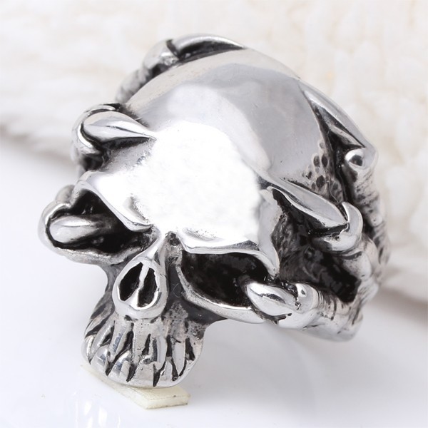 fine jewelry 316L Stainless Steel Men s Skull Rings Punk Vintage Party Skeleton Jewelry Wholesale Lot