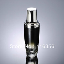 100ml black glass lotion bottle with silver pump for Cosmetic Packaging