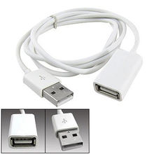 White PVC Metal USB 2.0 Male to Female Extension Adapter Cable Cord 1m 3Ft 7ABC