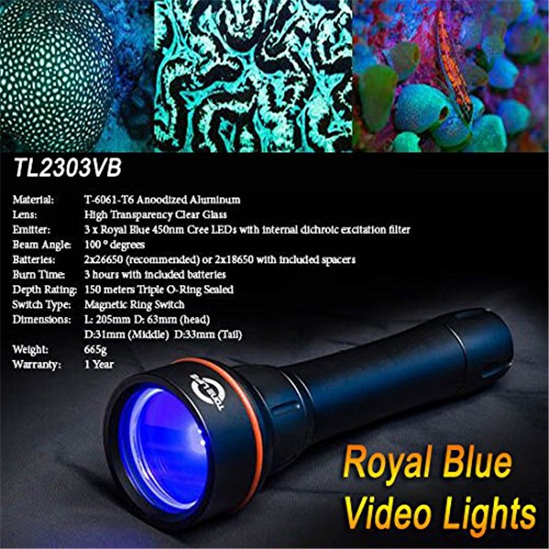 Scuba Diving Fluo Mask Filter Torch Night Dive 