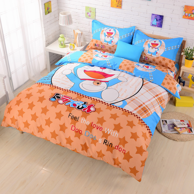 cotton bedding set home textile cotton children s cat doraemon three denim linen quilt 1 cotton bedding set home textile cotton children s cat doraemon three denim linen quilt 1