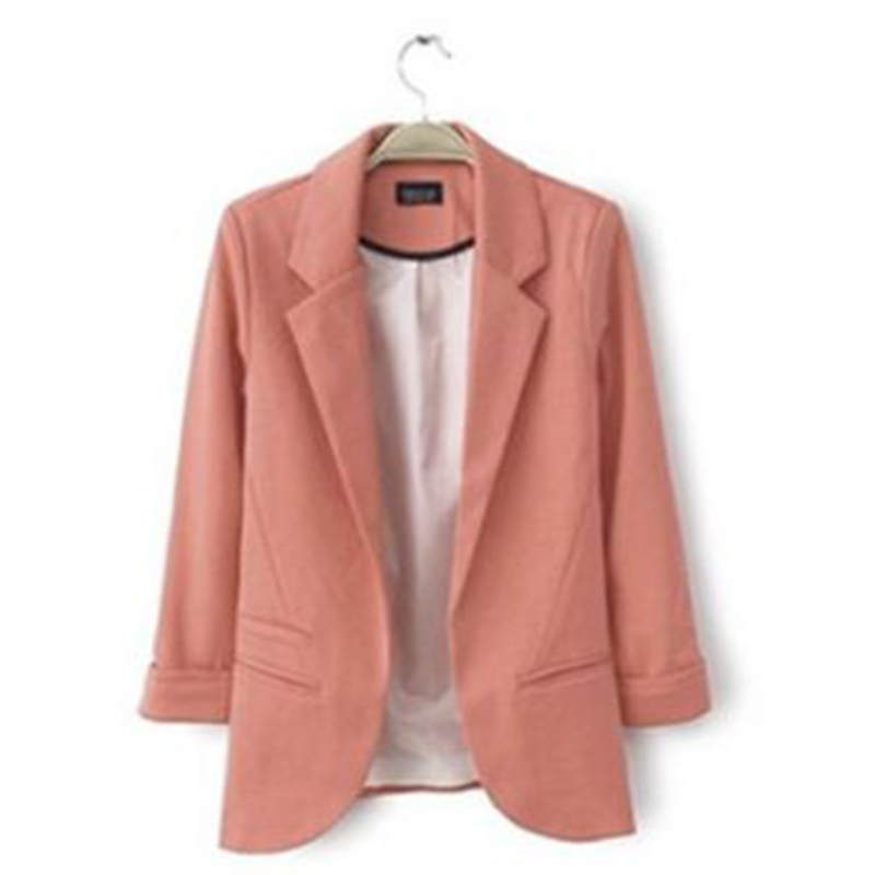 1 pcs Casual Slim Solid Suit Blazer Jacket Coat Outwear Women Fashion Candy Color Hot H5058
