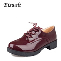 2016 New Women Platform Flats For Autumn High Quality Oxfords Solid Plain PU Leather Creepers Casual